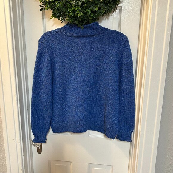 Alfred Dunner Women's Blue Mock Turtle Neck w/Various Thread Colors-Size PM - Picture 2 of 5